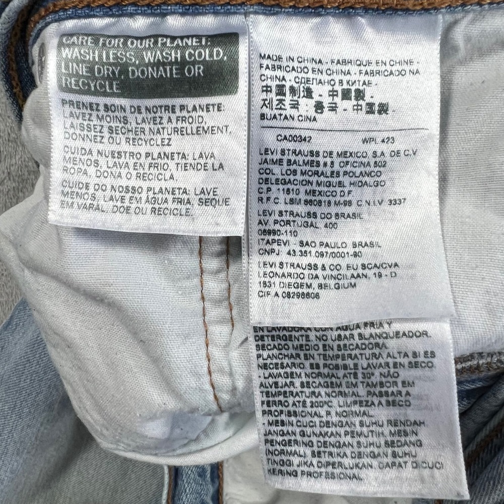 LEVI'S501 CT Jeans Women 36x28 Light Wash‎ Good Distressed Ripped Tapered Custom - Picture 5 of 16